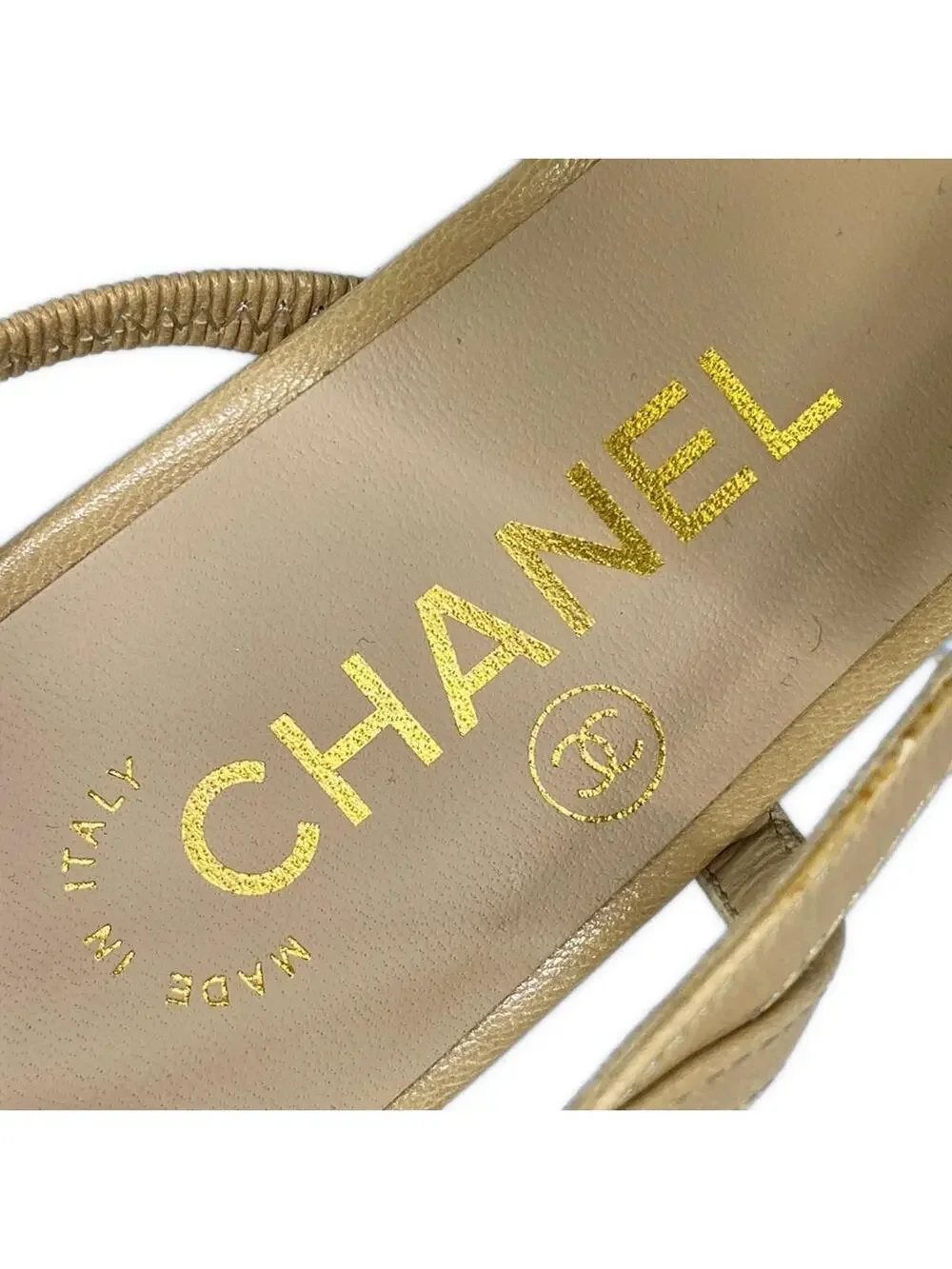Chanel Beige Black Leather Chemical #289502C93B